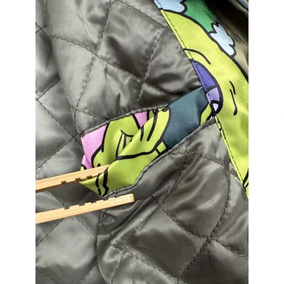 Nickelodeon Rugrats Jacket‎ Mens Large Camo Cartoon Bomber Quilted 90s Style New